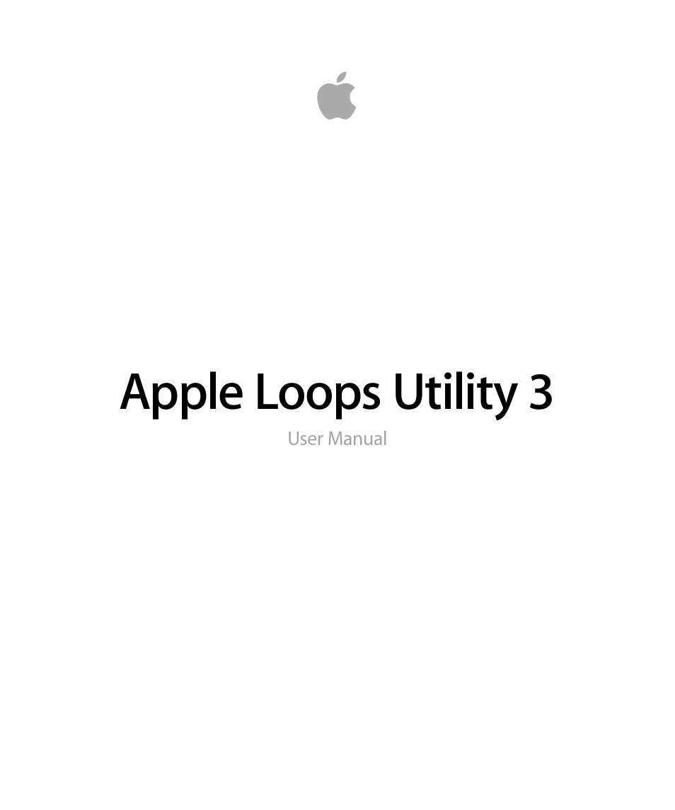 Apple Loops Utility 3 User Manual | 22 pages