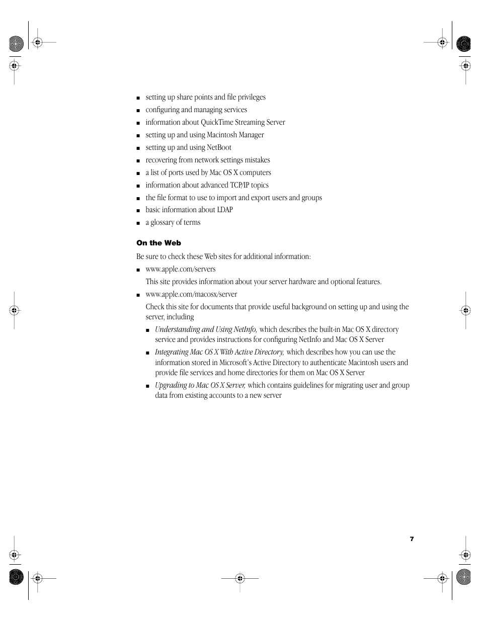 On the web | Apple Xserve User Manual | Page 7 / 8