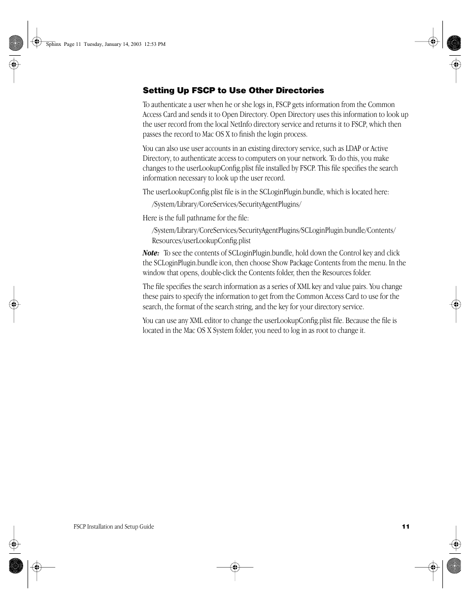 Setting up fscp to use other directories | Apple Federal Smart Card Package User Manual | Page 11 / 20
