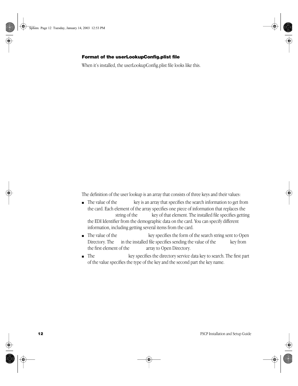 Format of the userlookupconfig.plist file | Apple Federal Smart Card Package User Manual | Page 12 / 20