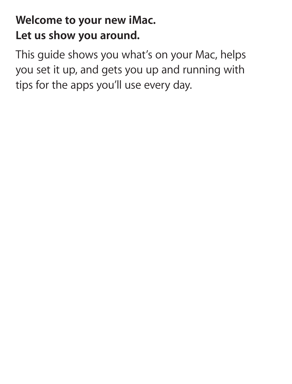 Hello | Apple iMac (Late 2012, Late 2013) User Manual | Page 2 / 20