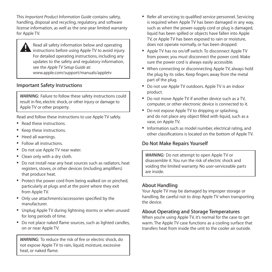 Apple TV (3rd generation) User Manual | Page 2 / 16