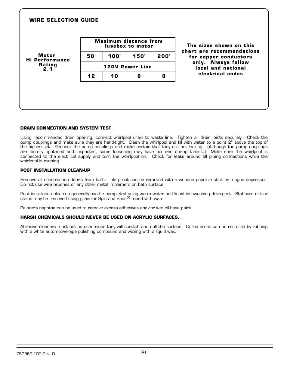 American Standard Virtuoso Elite Whirlpool 7236E Series User Manual | Page 4 / 4