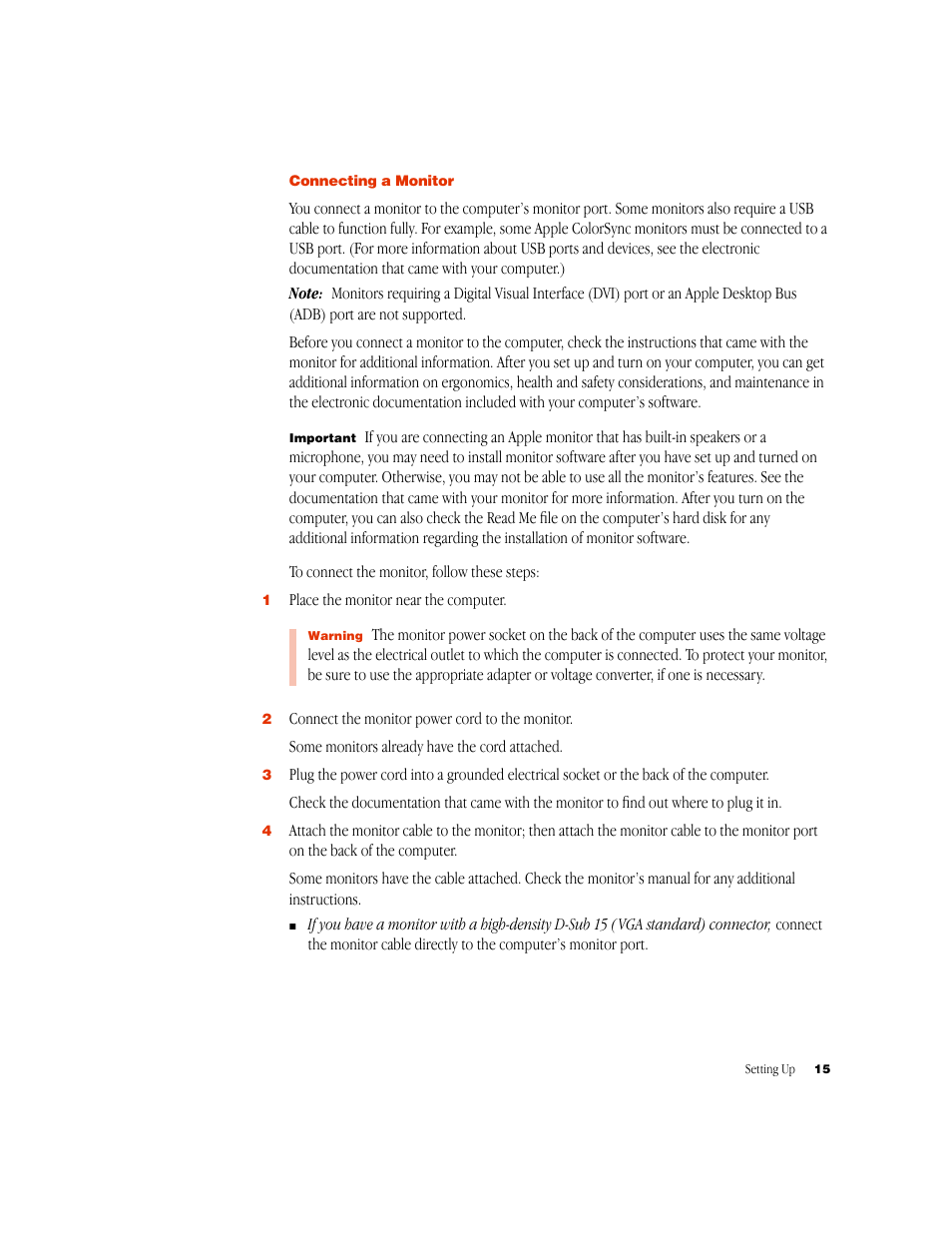 Apple Setting Up Your Power Macintosh G4 (PCI & AGP) User Manual | Page 15 / 62