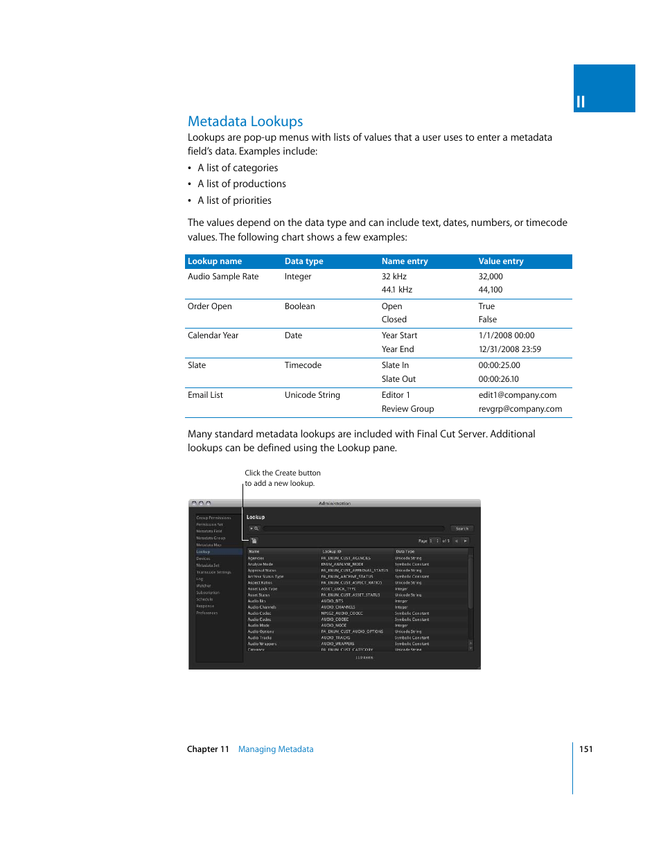 Metadata lookups, P. 151) | Apple Final Cut Server User Manual | Page 151 / 238