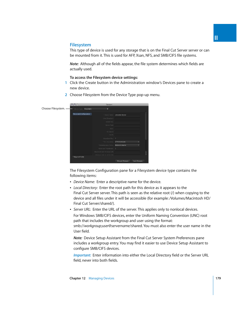 Filesystem | Apple Final Cut Server User Manual | Page 179 / 238