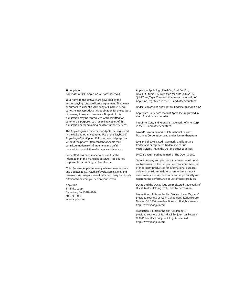Apple Final Cut Server User Manual | Page 2 / 238