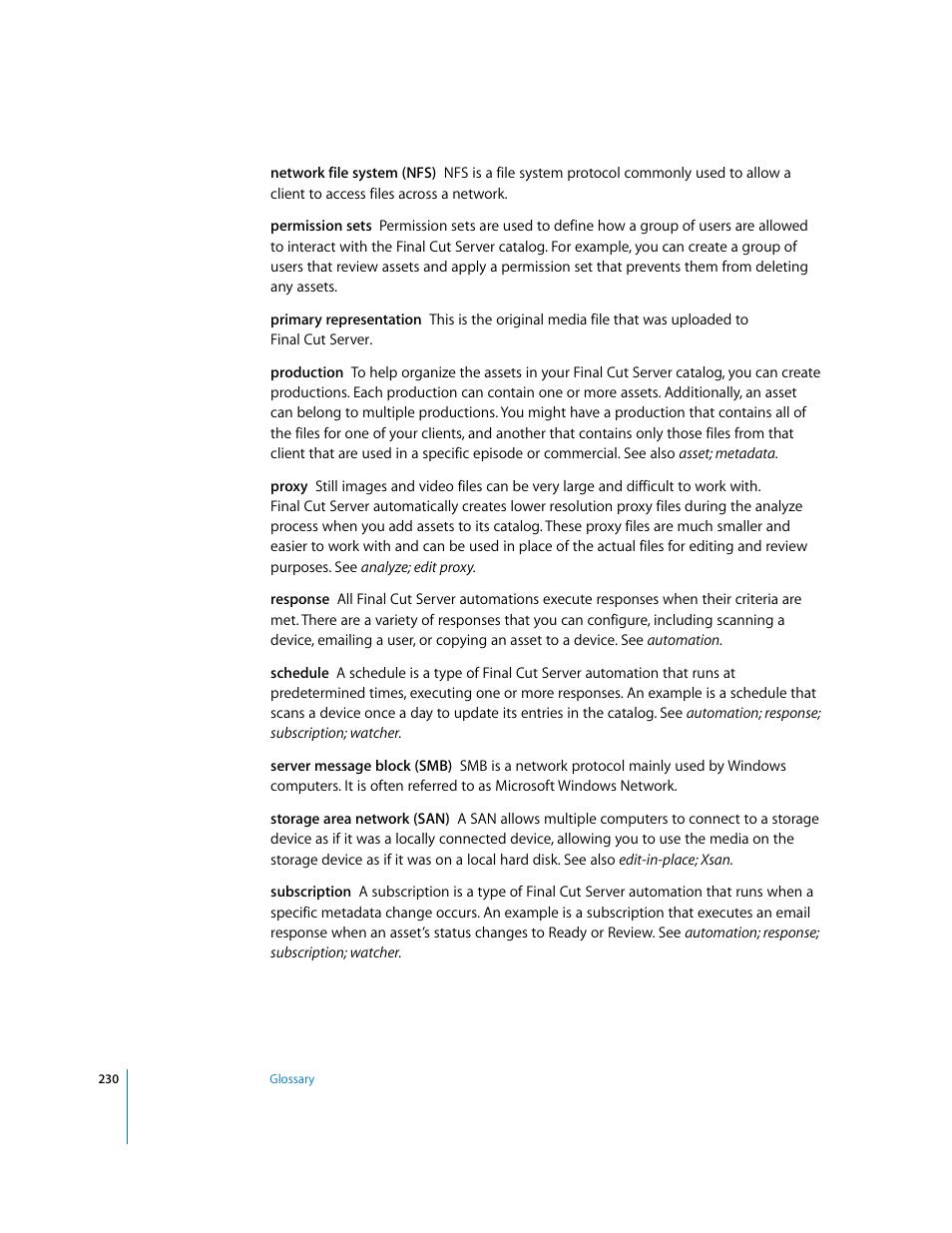 Apple Final Cut Server User Manual | Page 230 / 238