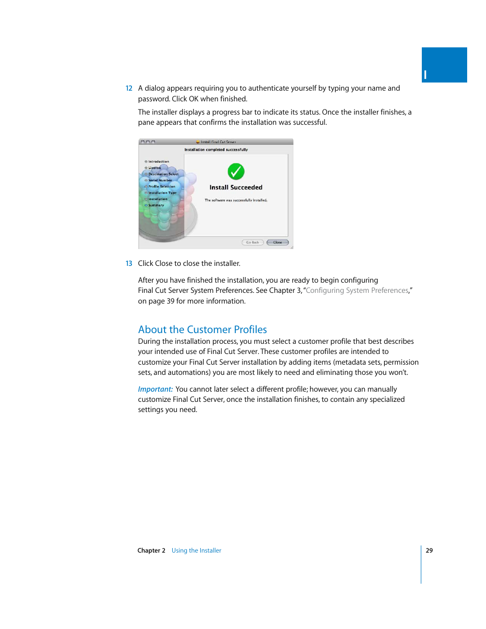 About the customer profiles, P. 29) | Apple Final Cut Server User Manual | Page 29 / 238