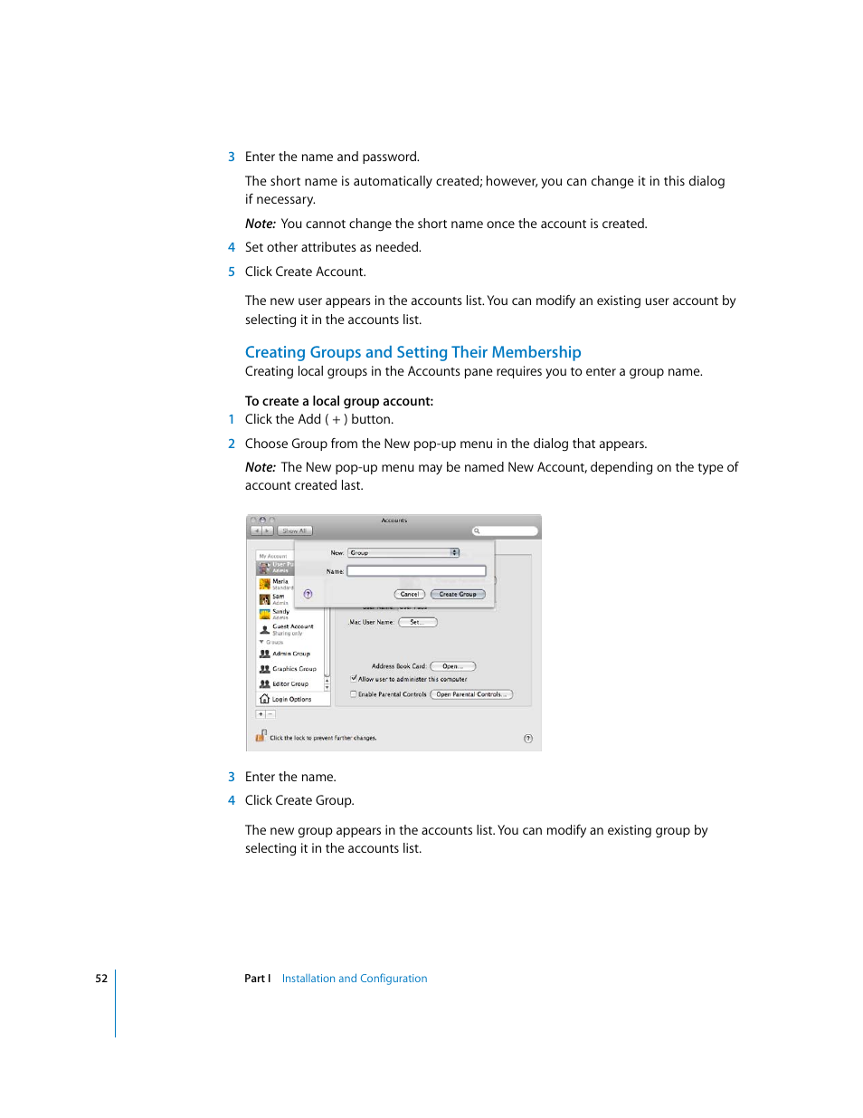 Creating groups and setting their membership, Creating groups and setting, Their membership | Apple Final Cut Server User Manual | Page 52 / 238