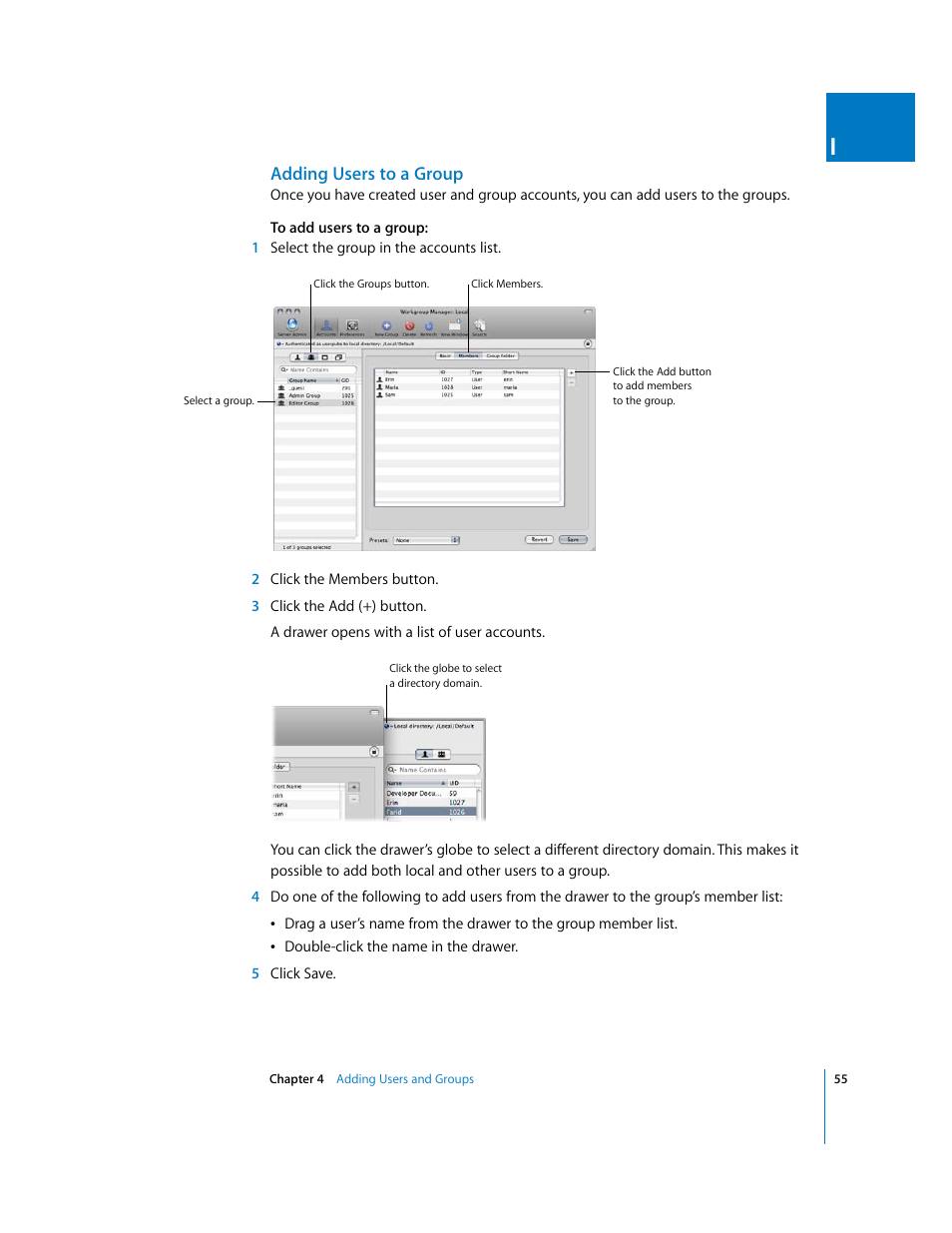 Adding users to a group | Apple Final Cut Server User Manual | Page 55 / 238