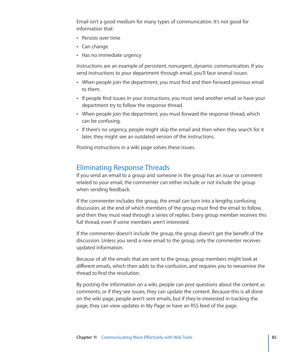 Eliminating response threads, 85 eliminating response threads | Apple Mac OS X Server v10.6 User Manual | Page 85 / 97