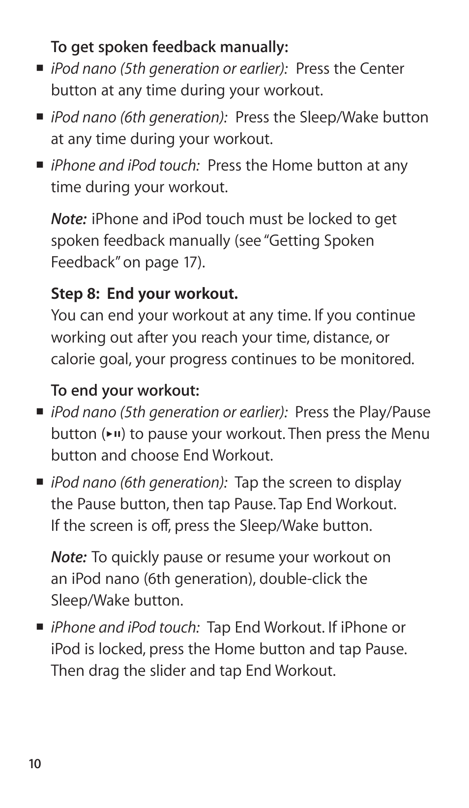 Apple Nike + iPod Sensor User Manual | Page 10 / 40