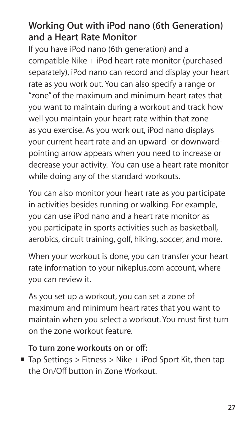 Apple Nike + iPod Sensor User Manual | Page 27 / 40