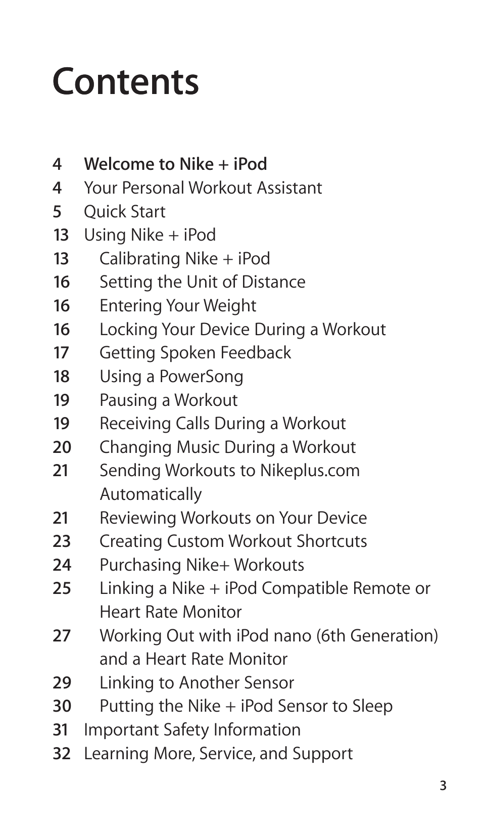 Apple Nike + iPod Sensor User Manual | Page 3 / 40