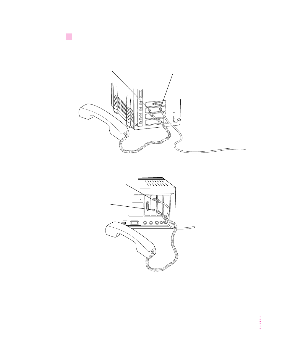 Plugging in the handset and isdn line | Apple QuickTime Conferencing H.320/ISDN User Manual | Page 6 / 12