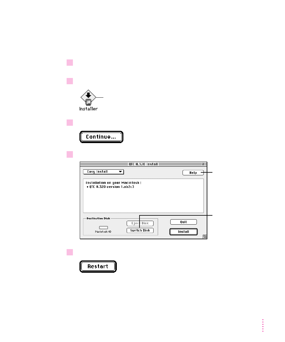 Installing the software | Apple QuickTime Conferencing H.320/ISDN User Manual | Page 8 / 12