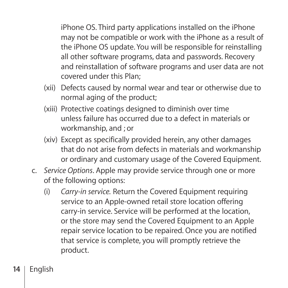 Apple AppleCare Protection Plan for iPhone User Manual | Page 14 / 80