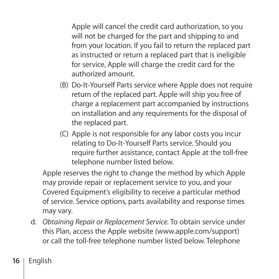 Apple AppleCare Protection Plan for iPhone User Manual | Page 16 / 80