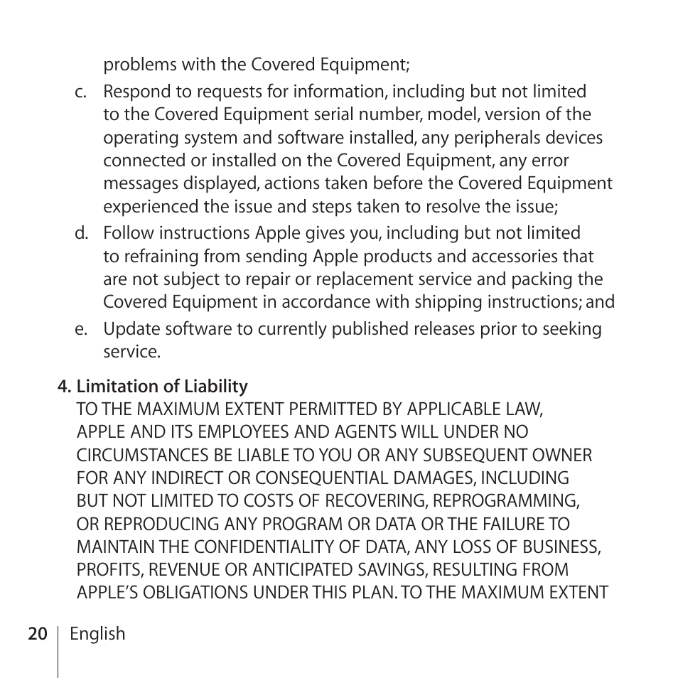 Apple AppleCare Protection Plan for iPhone User Manual | Page 20 / 80