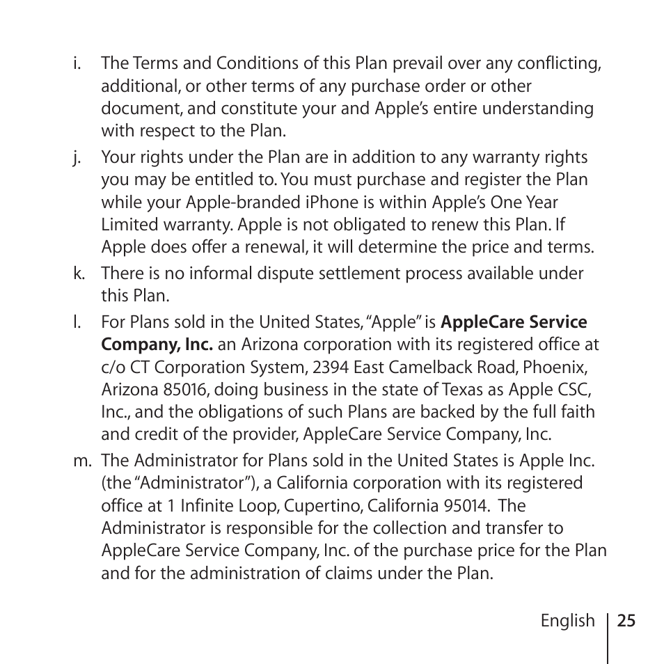 Apple AppleCare Protection Plan for iPhone User Manual | Page 25 / 80