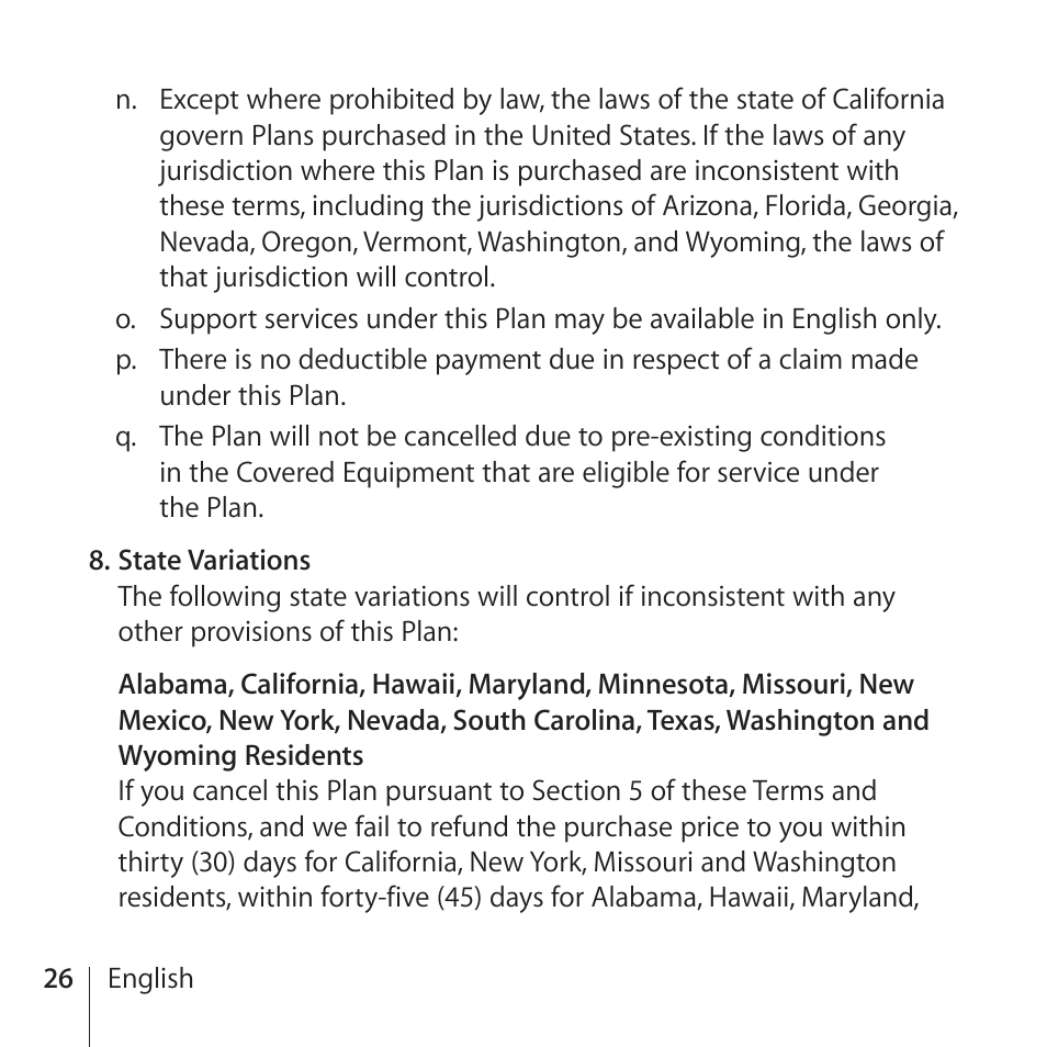 Apple AppleCare Protection Plan for iPhone User Manual | Page 26 / 80