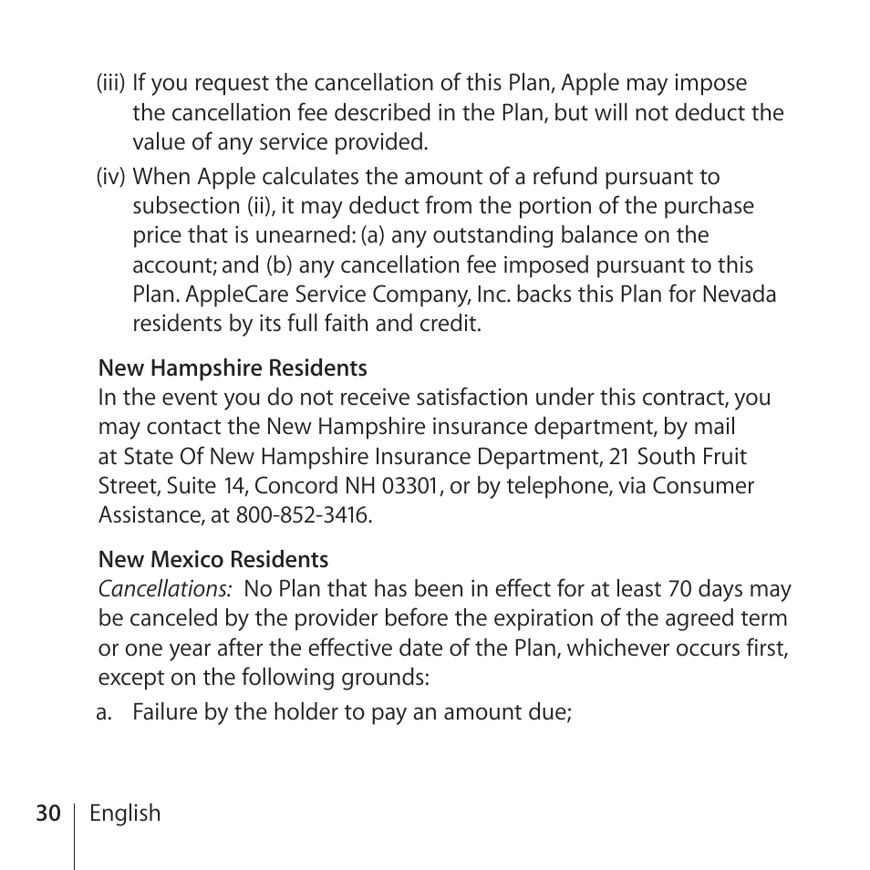 Apple AppleCare Protection Plan for iPhone User Manual | Page 30 / 80