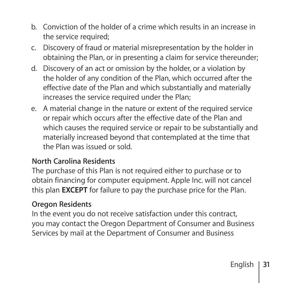 Apple AppleCare Protection Plan for iPhone User Manual | Page 31 / 80