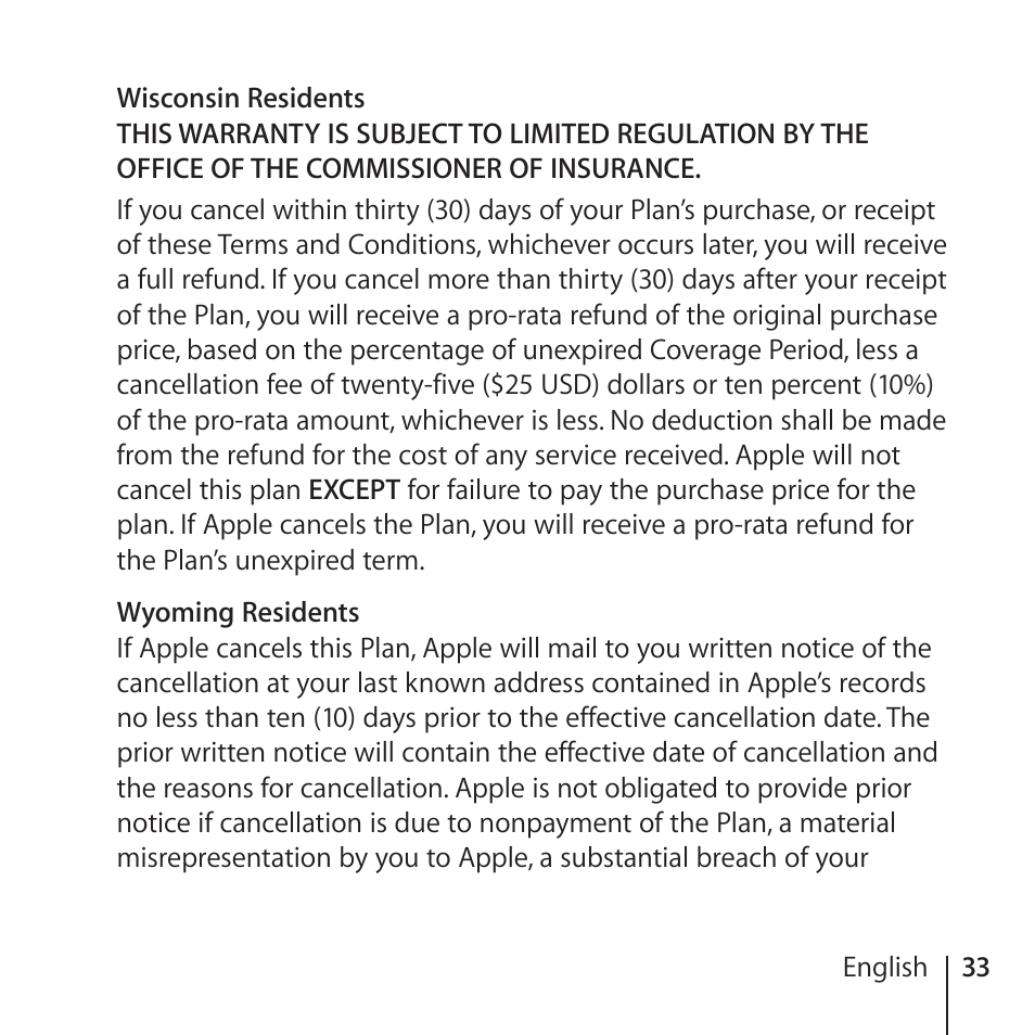 Apple AppleCare Protection Plan for iPhone User Manual | Page 33 / 80