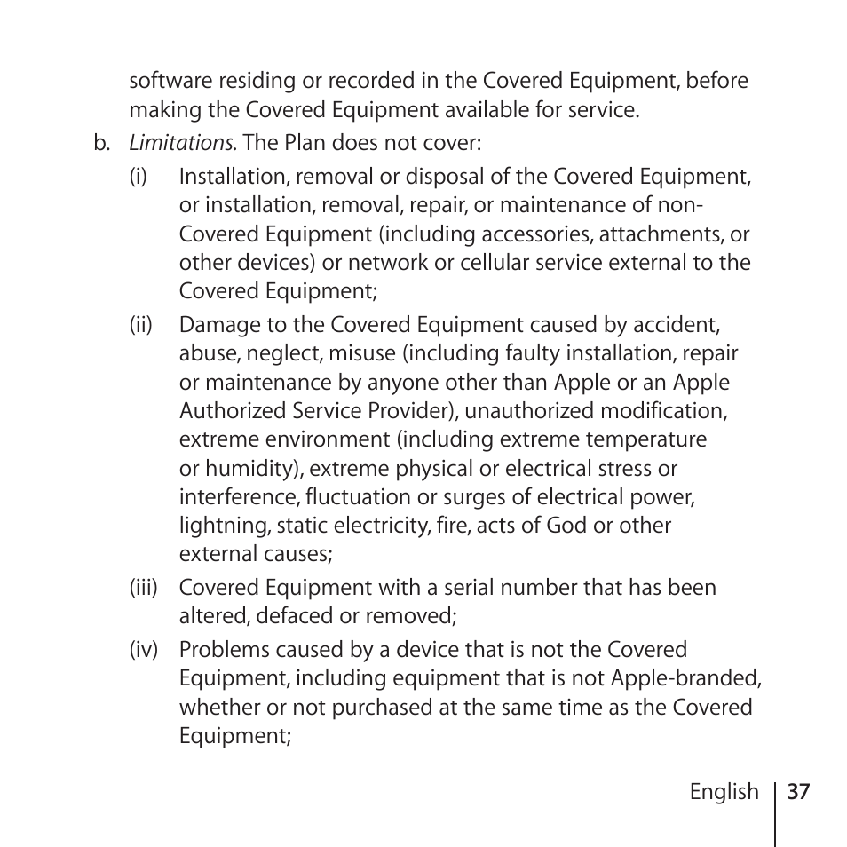 Apple AppleCare Protection Plan for iPhone User Manual | Page 37 / 80