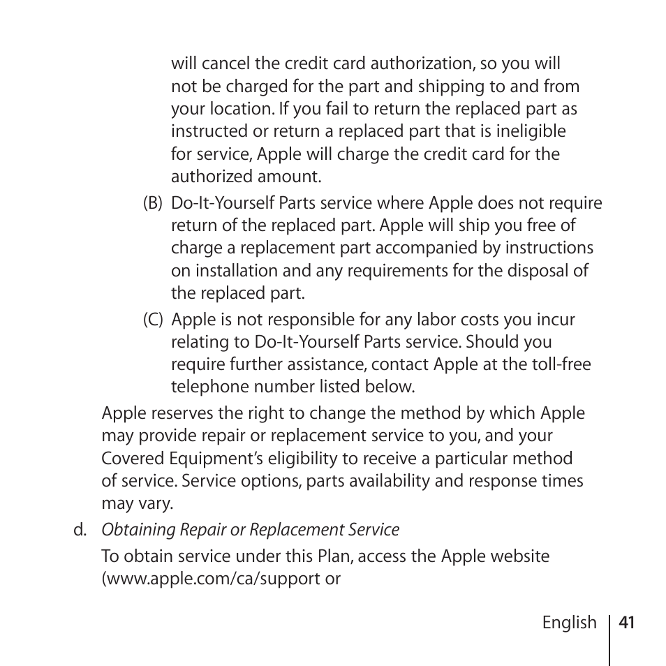 Apple AppleCare Protection Plan for iPhone User Manual | Page 41 / 80