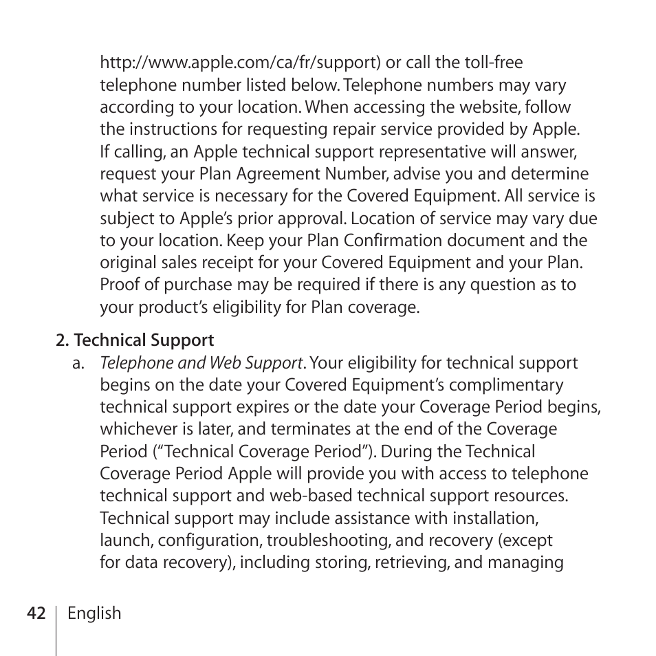 Apple AppleCare Protection Plan for iPhone User Manual | Page 42 / 80