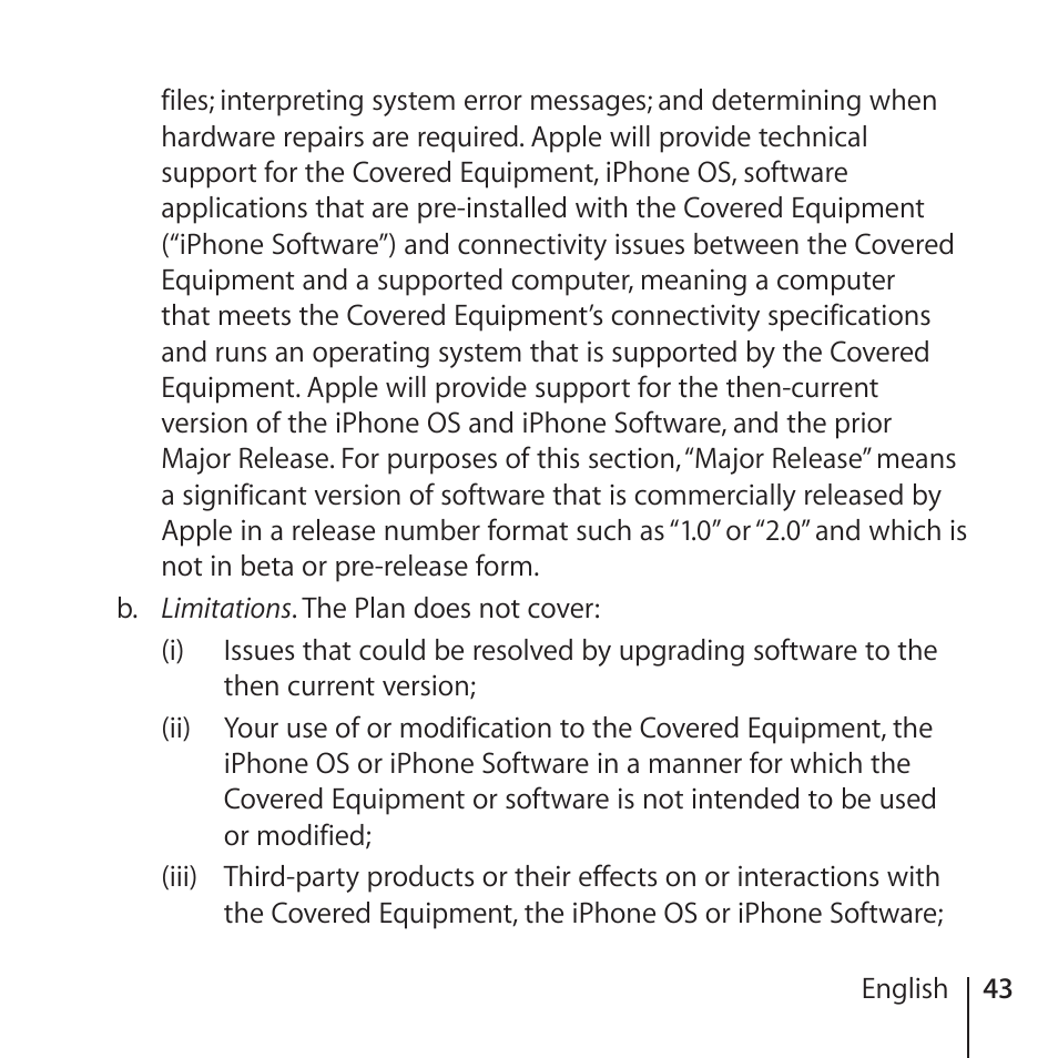 Apple AppleCare Protection Plan for iPhone User Manual | Page 43 / 80