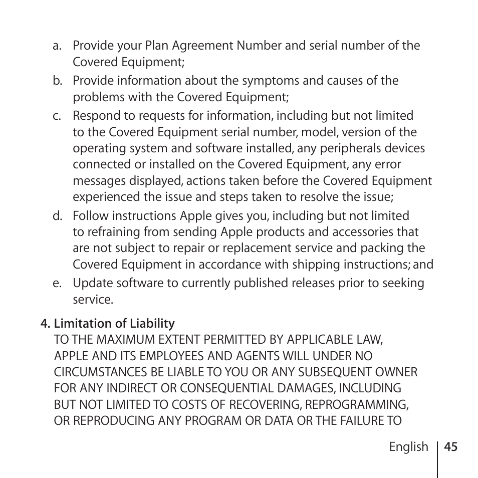 Apple AppleCare Protection Plan for iPhone User Manual | Page 45 / 80