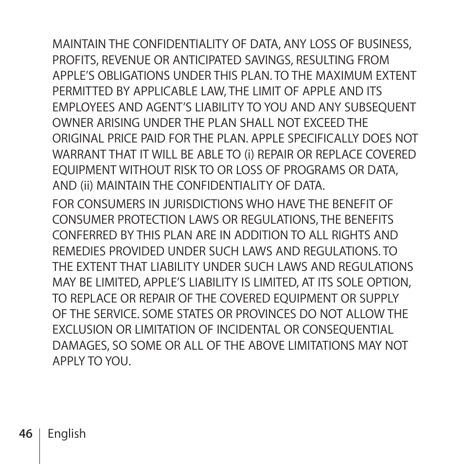 Apple AppleCare Protection Plan for iPhone User Manual | Page 46 / 80