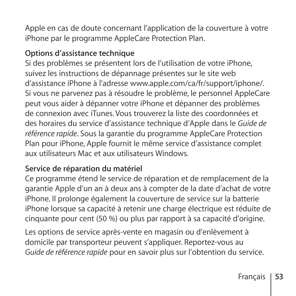 Apple AppleCare Protection Plan for iPhone User Manual | Page 53 / 80