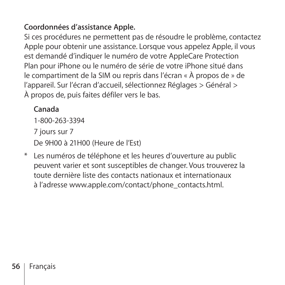 Apple AppleCare Protection Plan for iPhone User Manual | Page 56 / 80