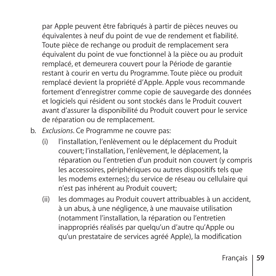 Apple AppleCare Protection Plan for iPhone User Manual | Page 59 / 80