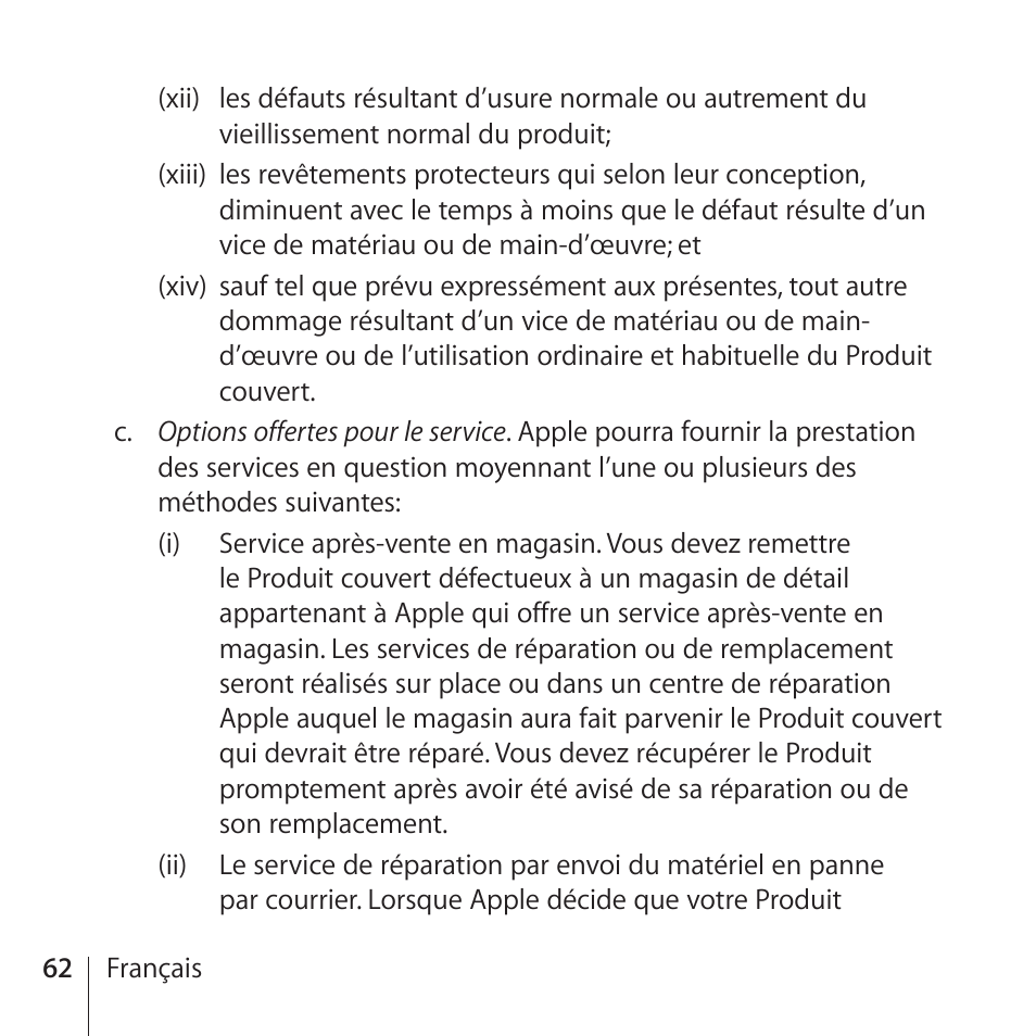 Apple AppleCare Protection Plan for iPhone User Manual | Page 62 / 80