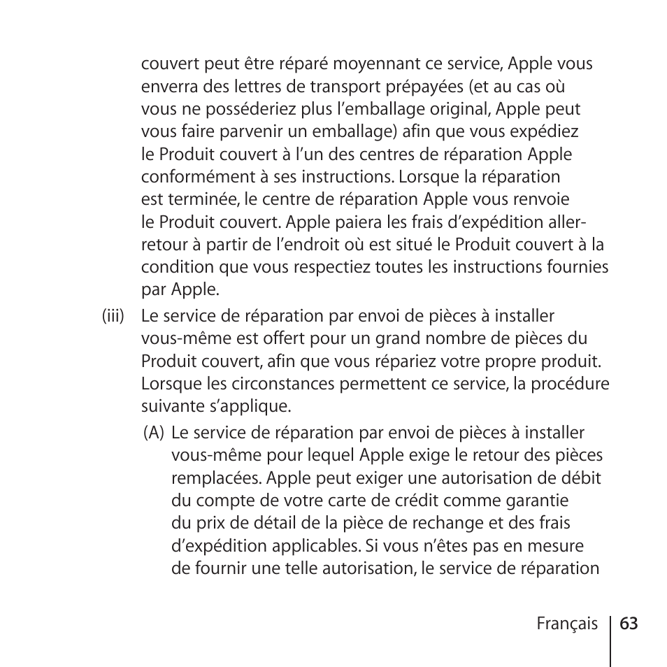 Apple AppleCare Protection Plan for iPhone User Manual | Page 63 / 80