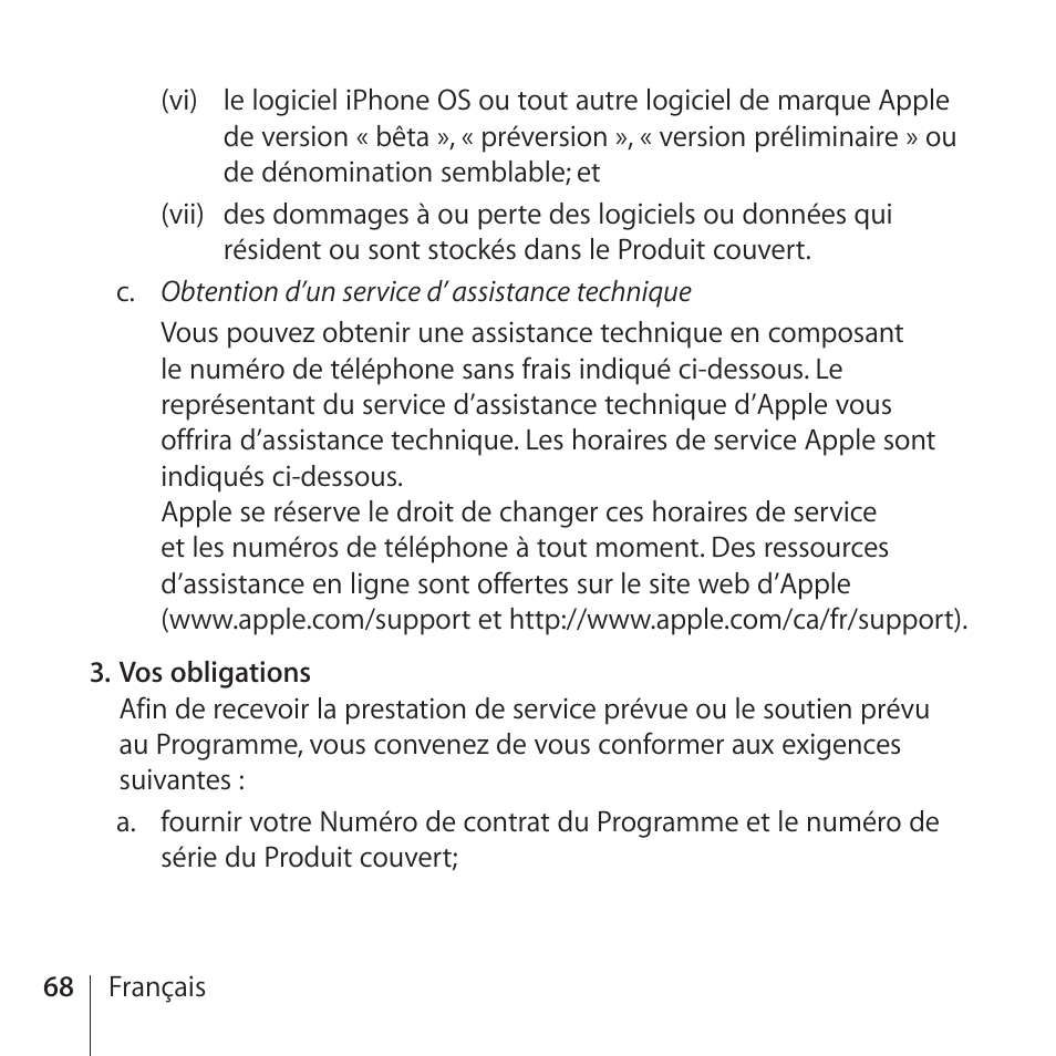 Apple AppleCare Protection Plan for iPhone User Manual | Page 68 / 80