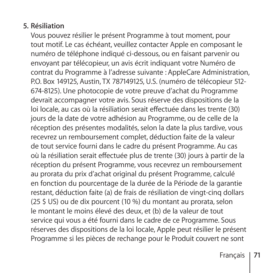 Apple AppleCare Protection Plan for iPhone User Manual | Page 71 / 80