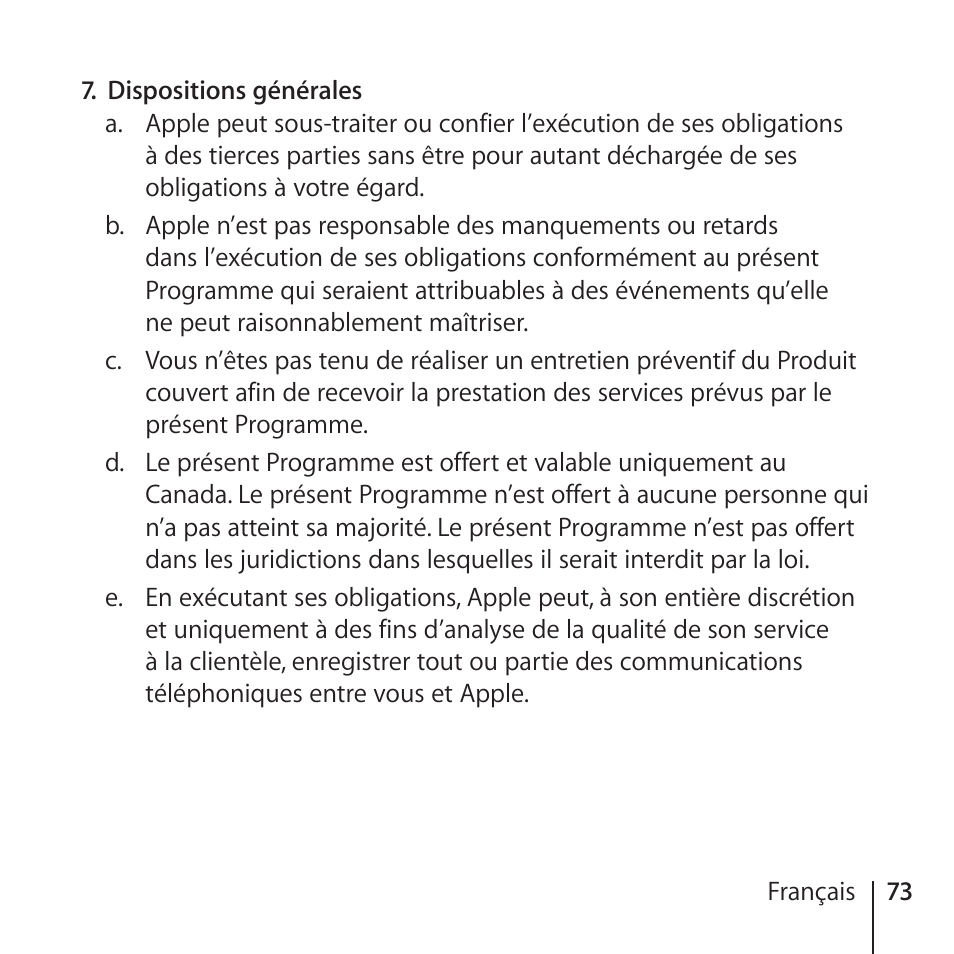 Apple AppleCare Protection Plan for iPhone User Manual | Page 73 / 80