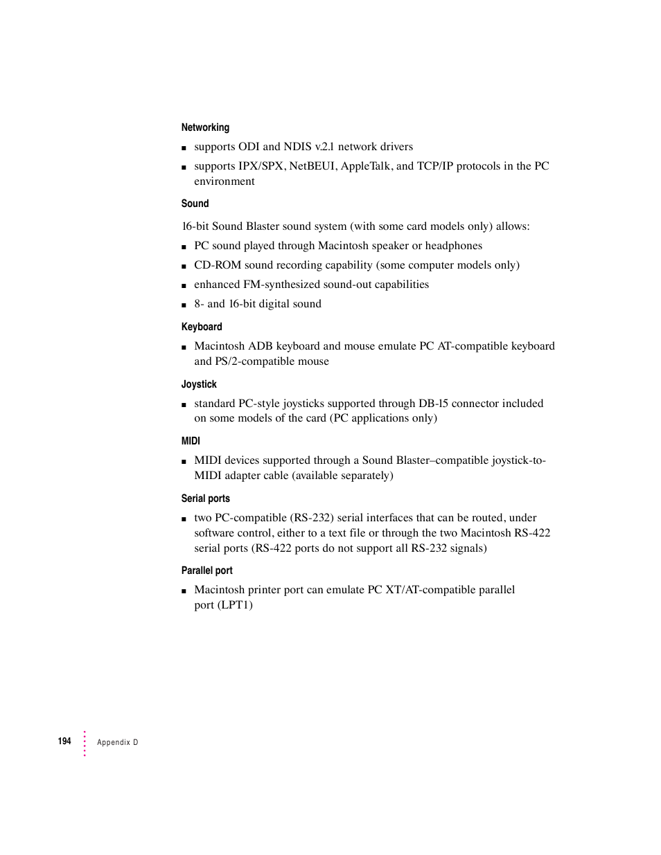 Apple PC Compatibility Card 7-inch card User Manual | Page 200 / 213