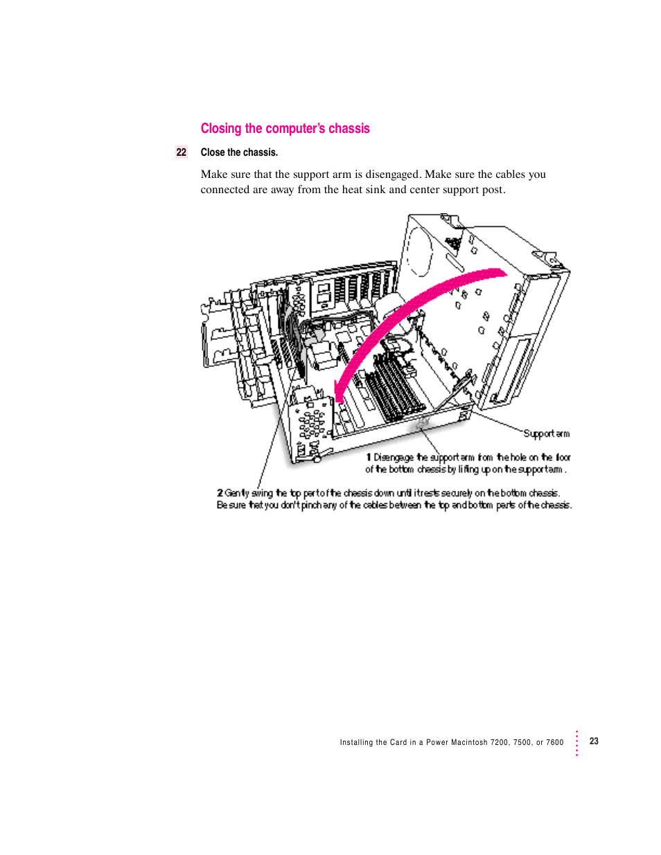 Closing the computer’s chassis | Apple PC Compatibility Card 7-inch card User Manual | Page 36 / 213