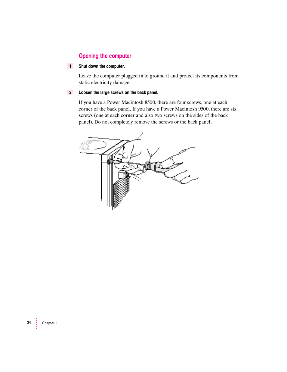 Opening the computer | Apple PC Compatibility Card 7-inch card User Manual | Page 47 / 213