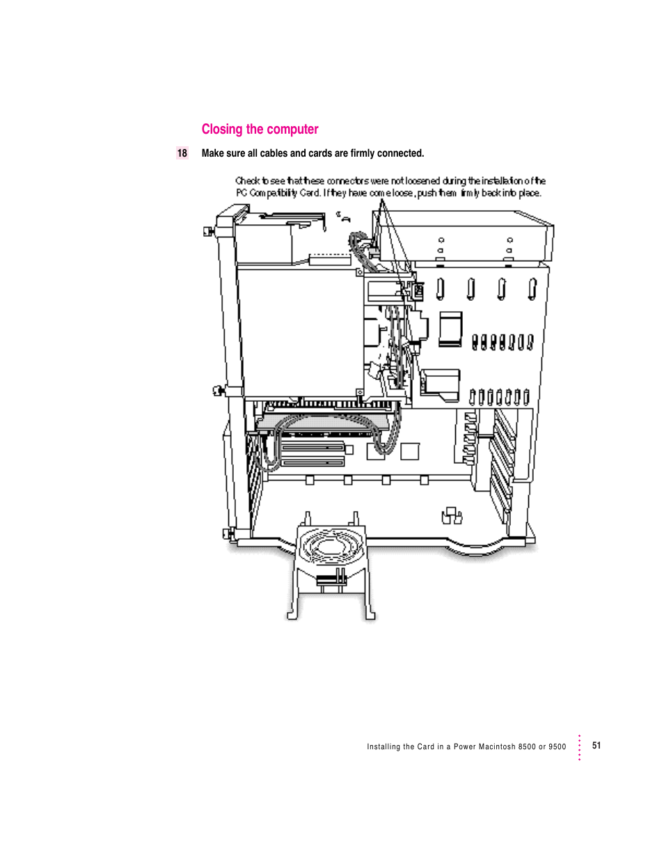 Closing the computer | Apple PC Compatibility Card 7-inch card User Manual | Page 64 / 213