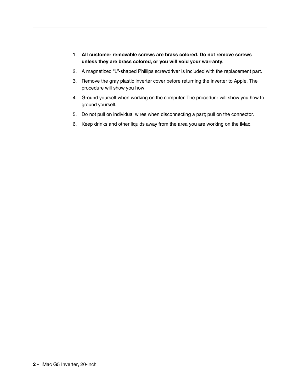 Important things to know | Apple iMac G5, 20-inch User Manual | Page 2 / 22