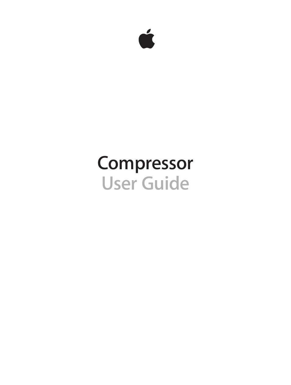 Apple Compressor (4.0) User Manual | 266 pages