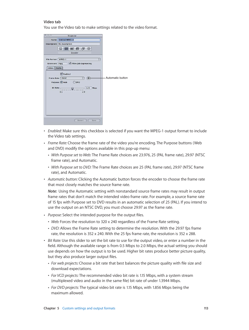 Apple Compressor (4.0) User Manual | Page 113 / 266